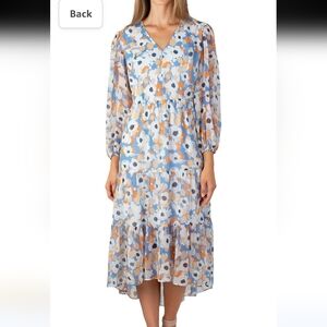 Joie Maxi Dress Parisian Blue Floral XL